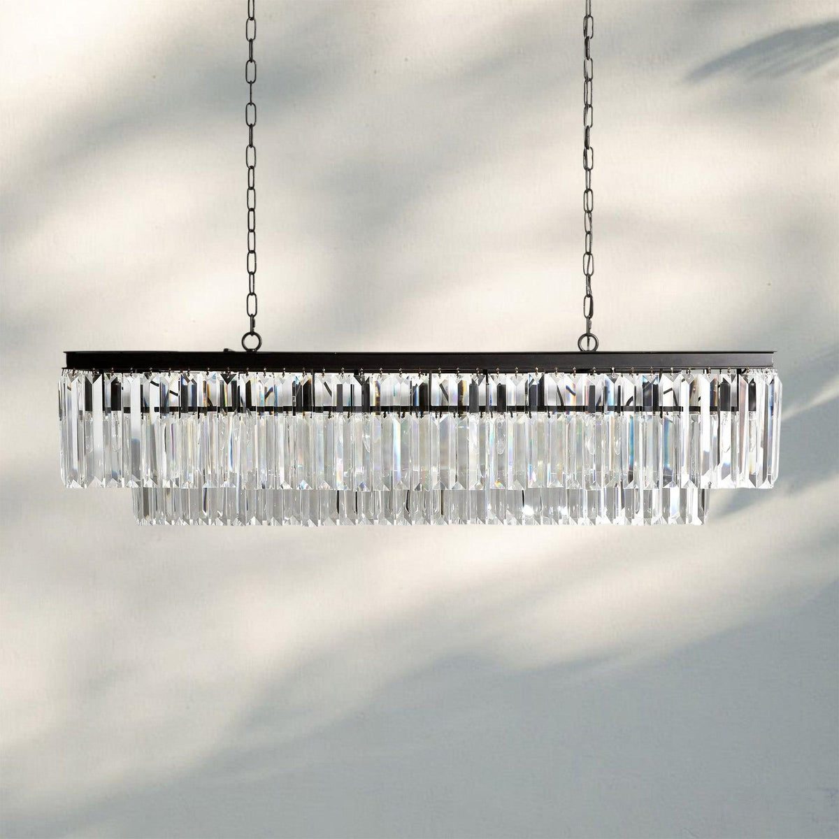 Layland Tiered Rectangular Chandelier-Bronze-
