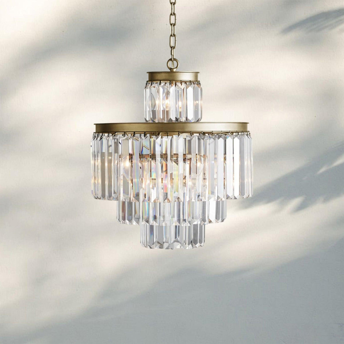 Layland Tiered Round Chandelier Lighting-11-Light 20.5''-Antique Brass-