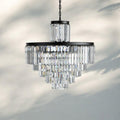 Layland Tiered Round Chandelier Lighting-22-Light 32.5''-Matte Black-
