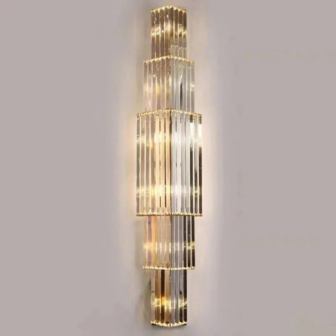 Light Luxury Crystal Layered Wall Lamp - Joyfuzzy