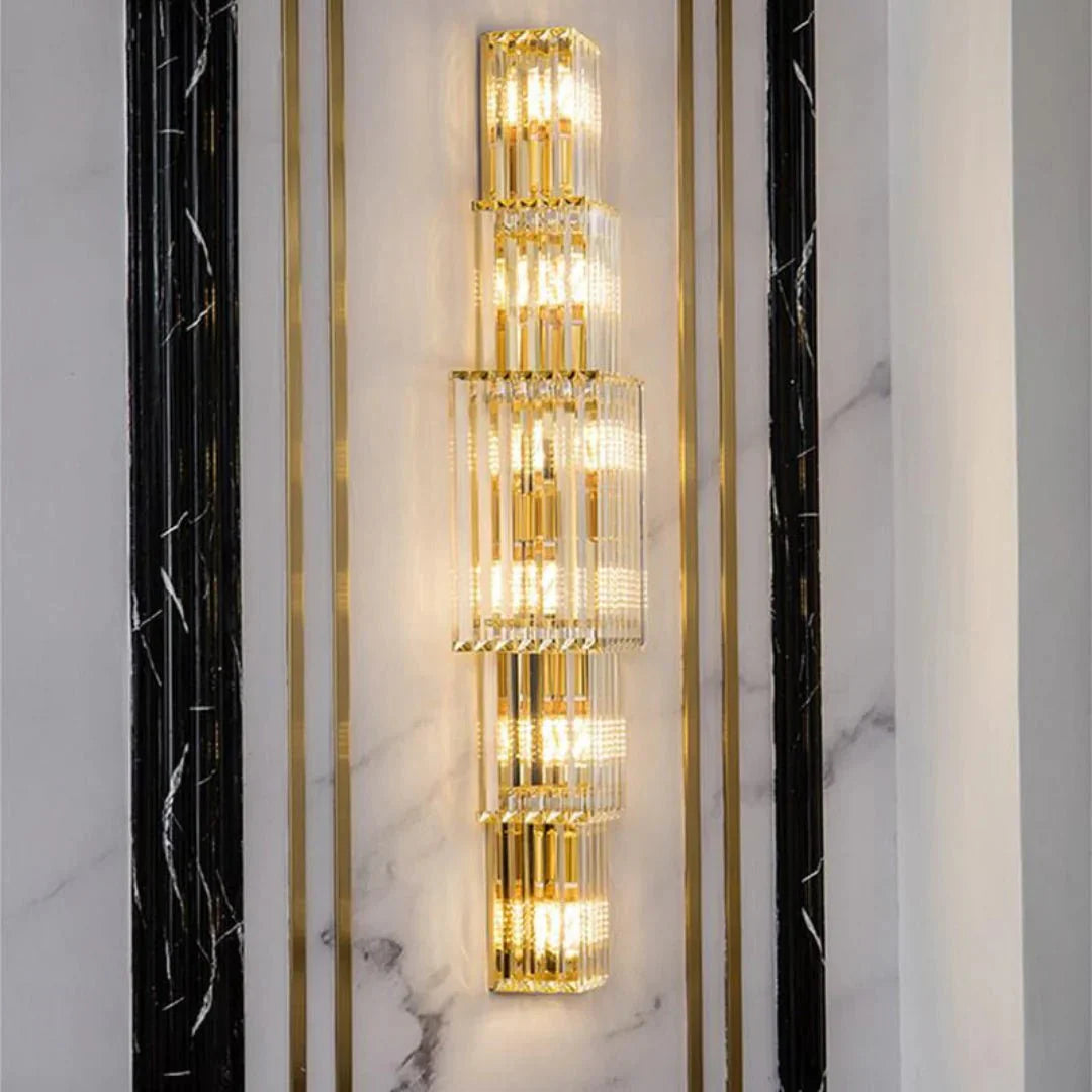 Light Luxury Crystal Layered Wall Lamp - Joyfuzzy