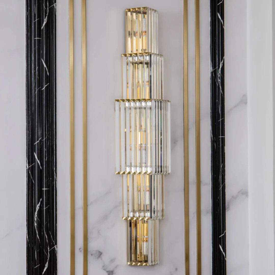 Light Luxury Crystal Layered Wall Lamp - Joyfuzzy