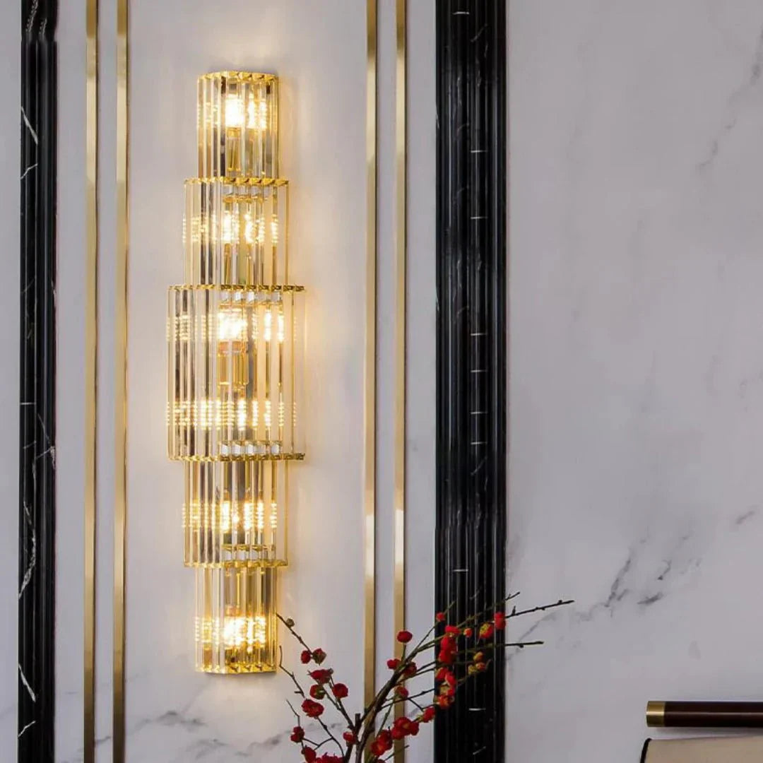 Light Luxury Crystal Layered Wall Lamp - Joyfuzzy