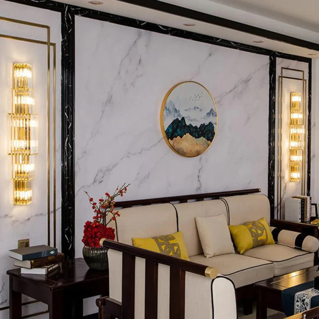 Light Luxury Crystal Layered Wall Lamp - Joyfuzzy