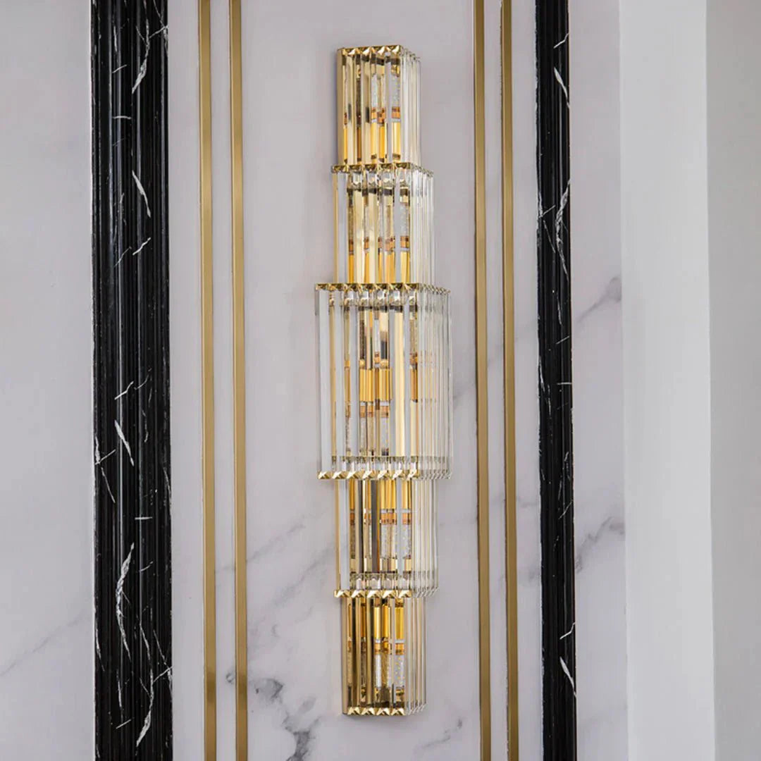 Light Luxury Crystal Layered Wall Lamp - Joyfuzzy