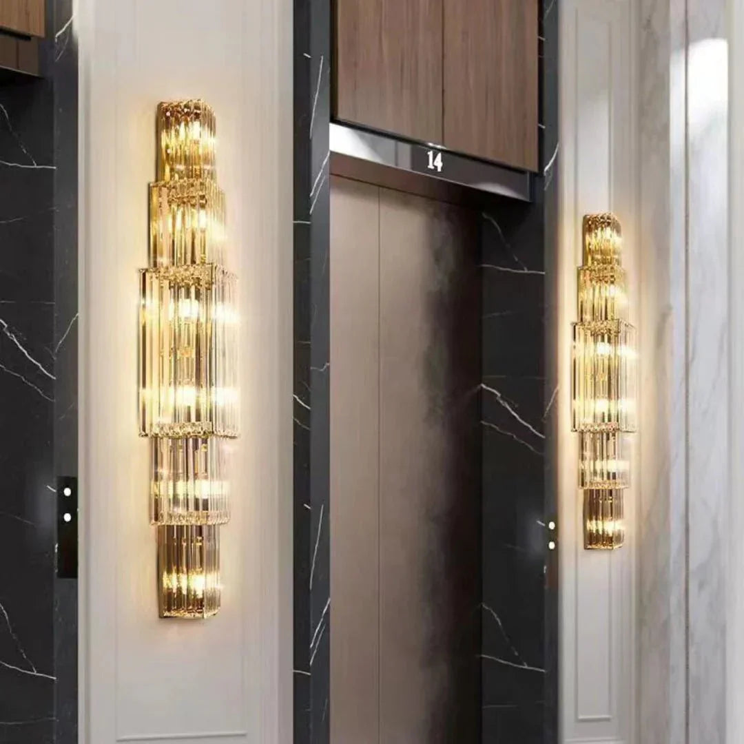 Light Luxury Crystal Layered Wall Lamp - Joyfuzzy