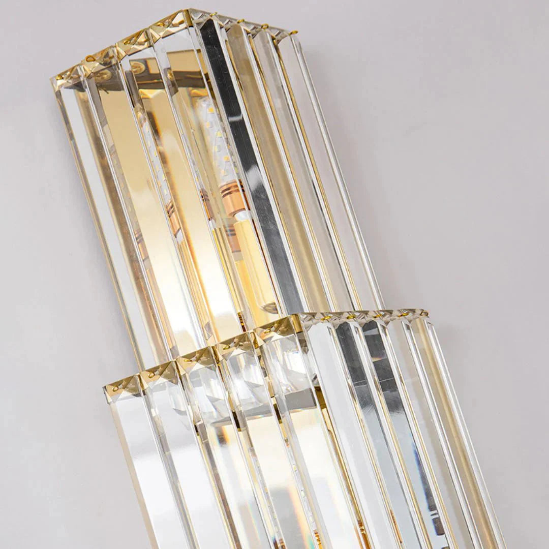 Light Luxury Crystal Layered Wall Lamp - Joyfuzzy