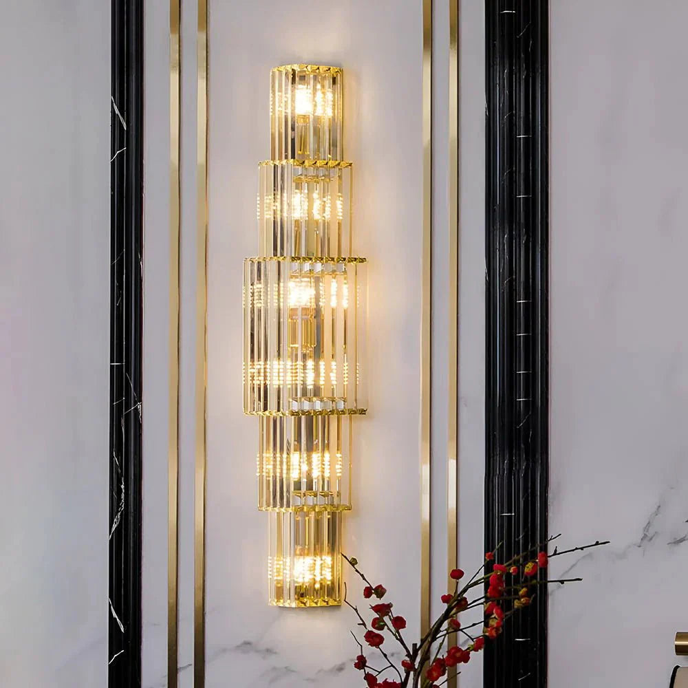 Light Luxury Crystal Layered Wall Lamp - Joyfuzzy