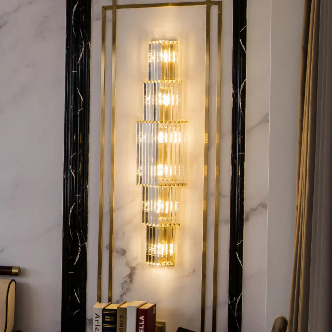 Light Luxury Crystal Layered Wall Lamp - Joyfuzzy