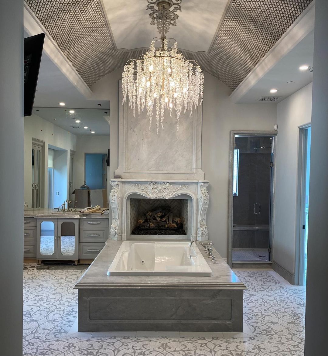Light Luxury Silver Flower Branch Chandelier with Icicle Details for Bedroom Dining Room and Hallway - 9 Lights/D 23.6"*H 27.8"Warm LightJoyfuzzy