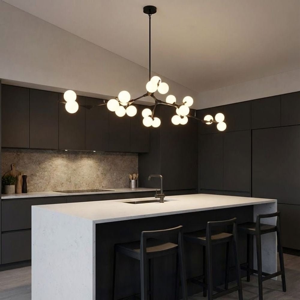 Lio Modern Tree Branch Ceiling Light Fixture - Black48.4"(123cm)Warm Light 3000KJoyfuzzy