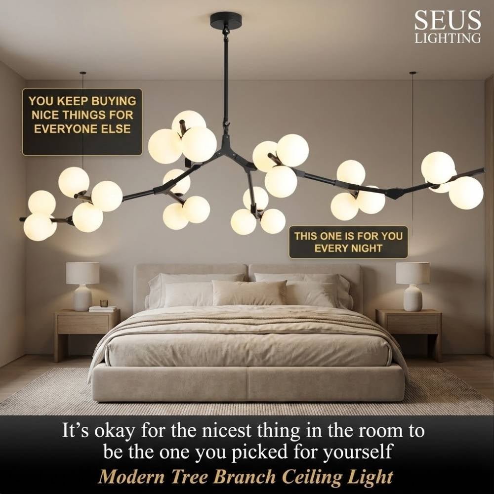 Lio Modern Tree Branch Ceiling Light Fixture - Gold48.4"(123cm)Warm Light 3000KJoyfuzzy