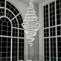 Long Crystal Tassel Rings Chandelier Extra Large Living Room Staircase High Ceiling Lighting Fixture - Joyfuzzy