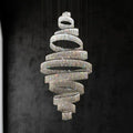 Long Crystal Tassel Rings Chandelier Extra Large Living Room Staircase High Ceiling Lighting Fixture - Joyfuzzy