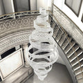 Long Crystal Tassel Rings Chandelier Extra Large Living Room Staircase High Ceiling Lighting Fixture - Joyfuzzy