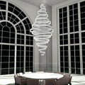 Long Crystal Tassel Rings Chandelier Extra Large Living Room Staircase High Ceiling Lighting Fixture - Joyfuzzy