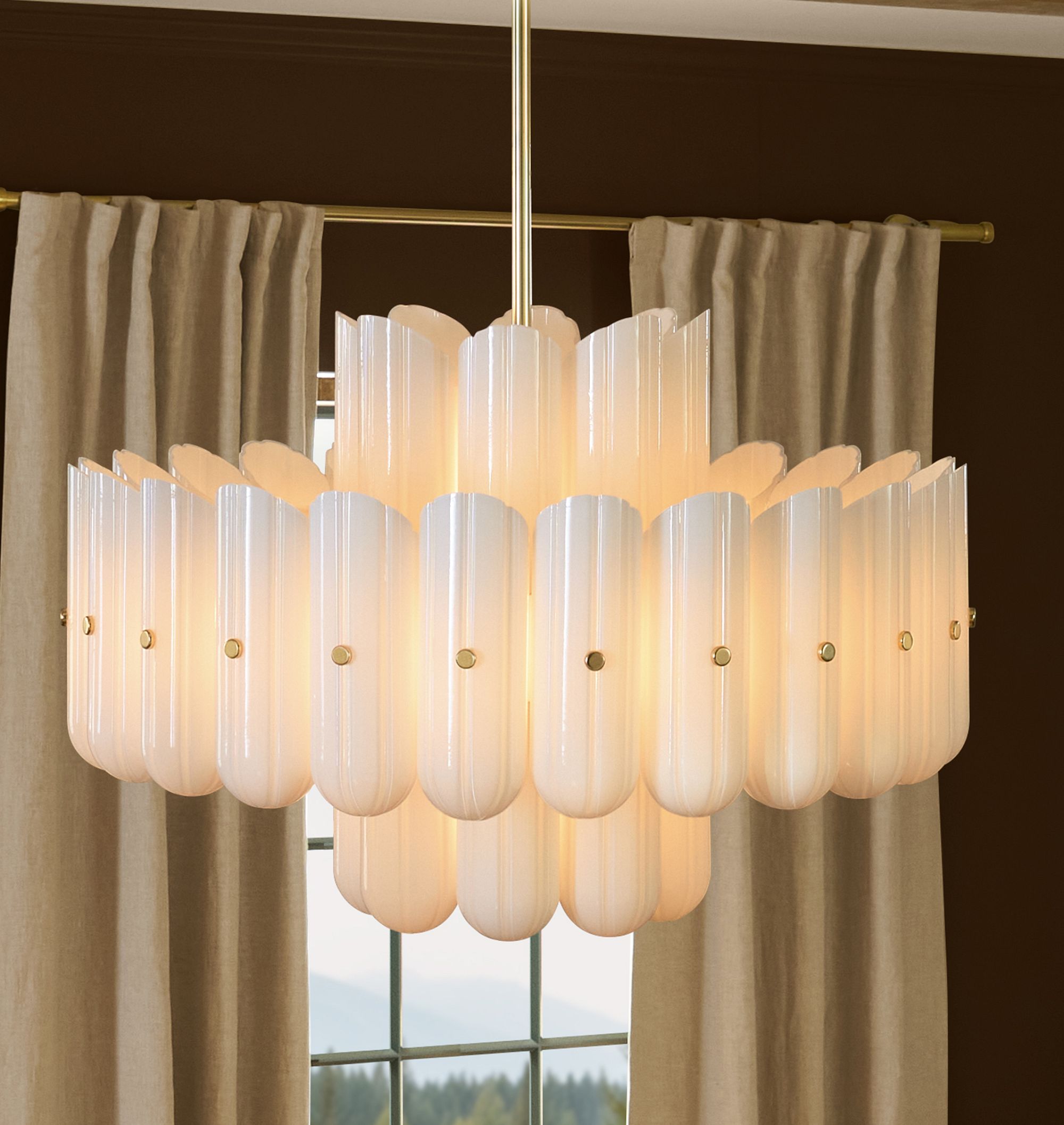 Lorna LED Double Tier Chandelier 25" 35" 46" - Bronze25"Joyfuzzy