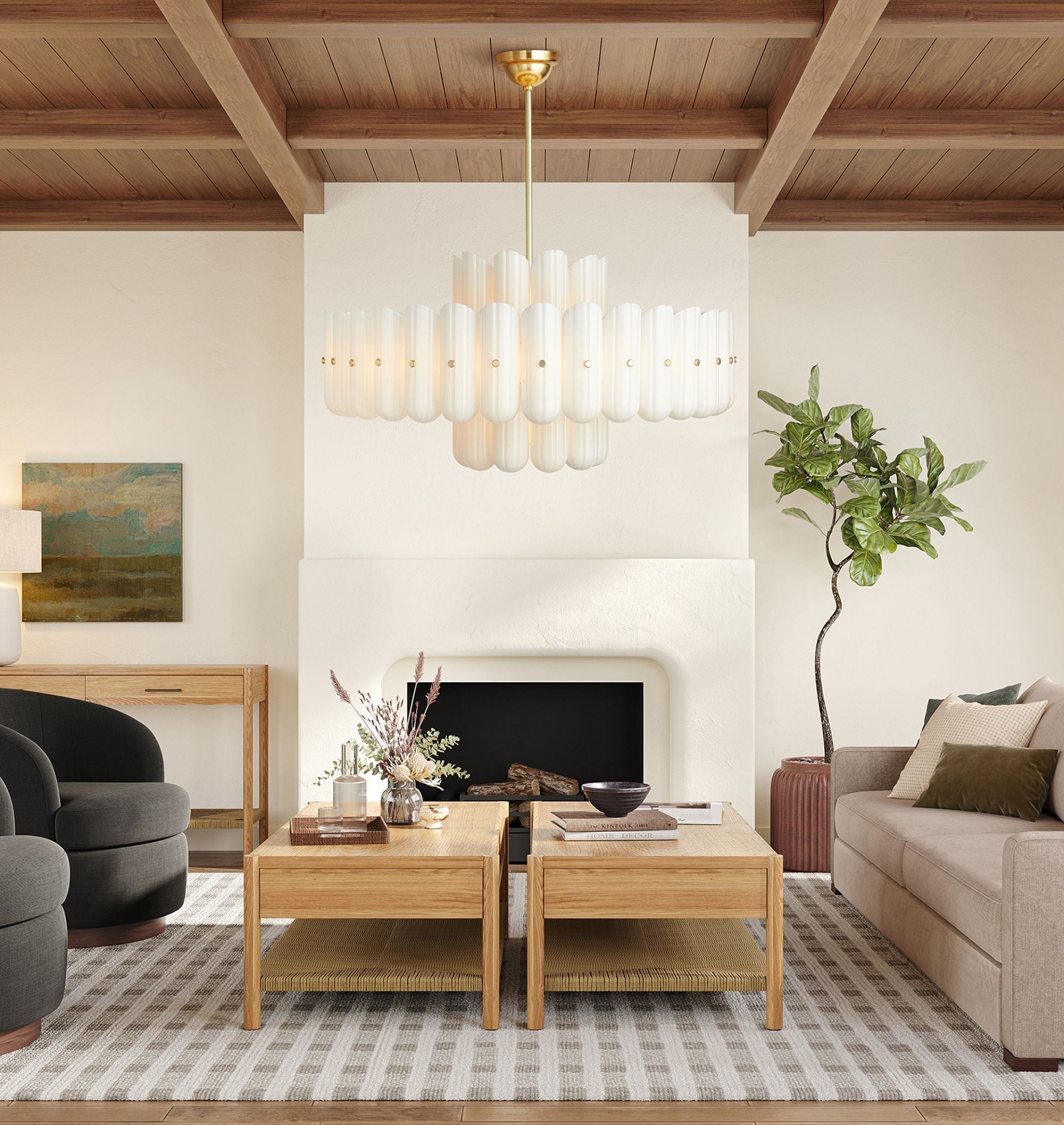 Lorna LED Double Tier Chandelier 25" 35" 46" - Aged Brass46"Joyfuzzy