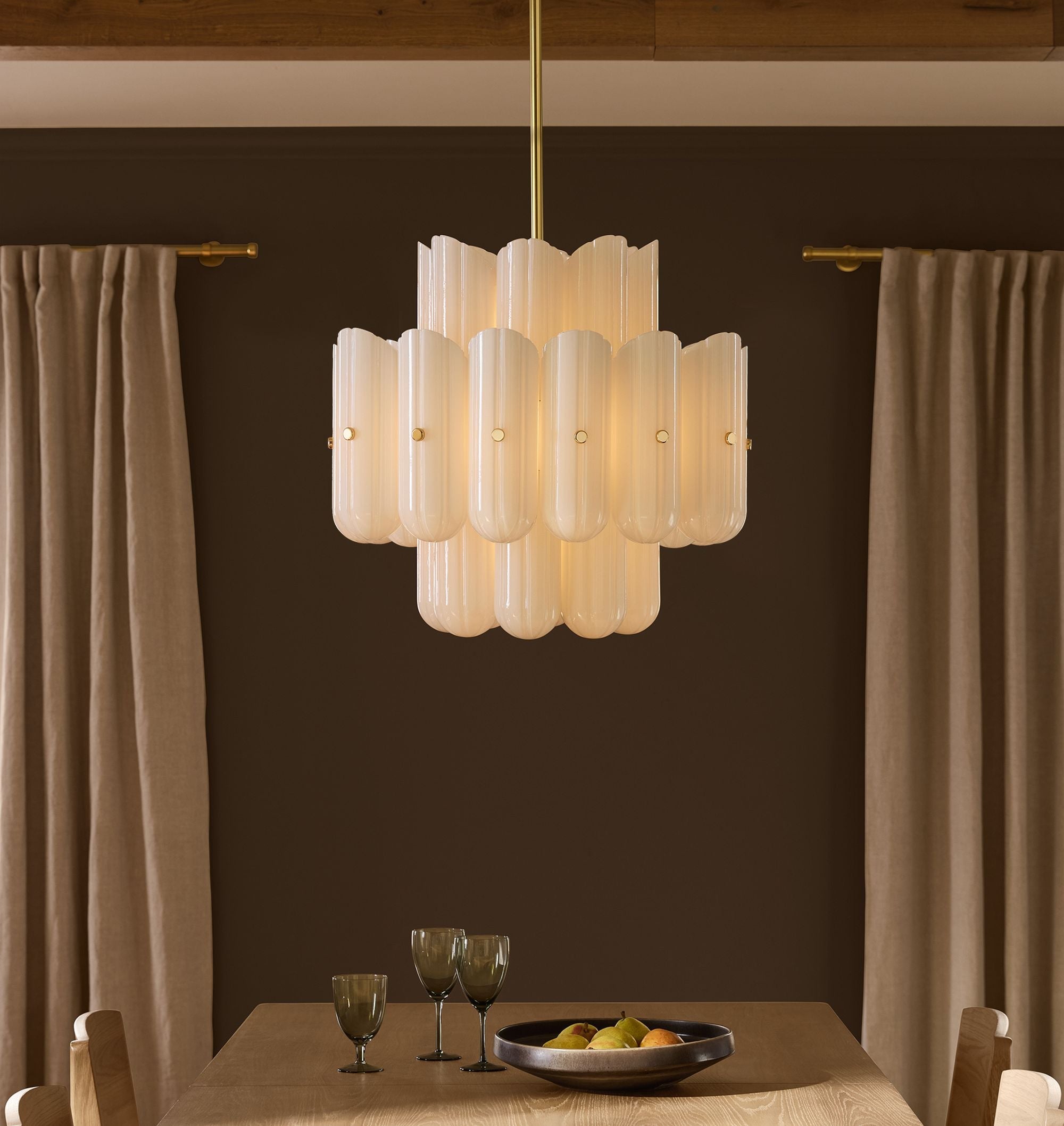 Lorna LED Double Tier Chandelier 25" 35" 46" - Aged Brass25"Joyfuzzy
