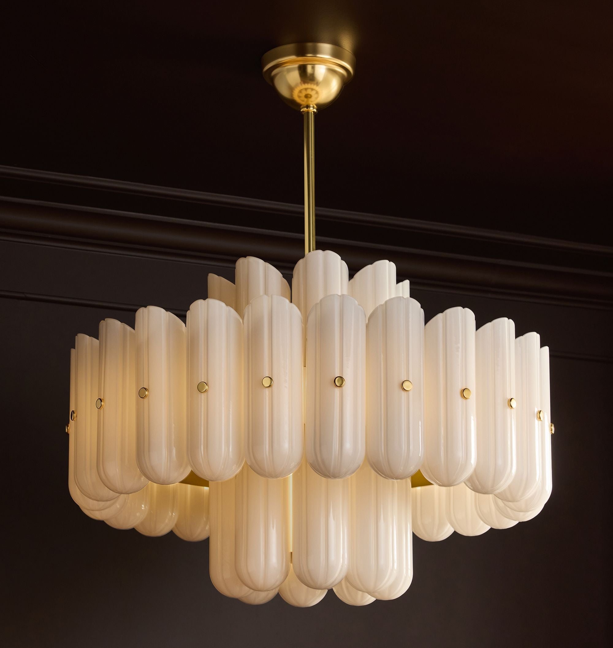 Lorna LED Double Tier Chandelier 25" 35" 46" - Aged Brass35"Joyfuzzy