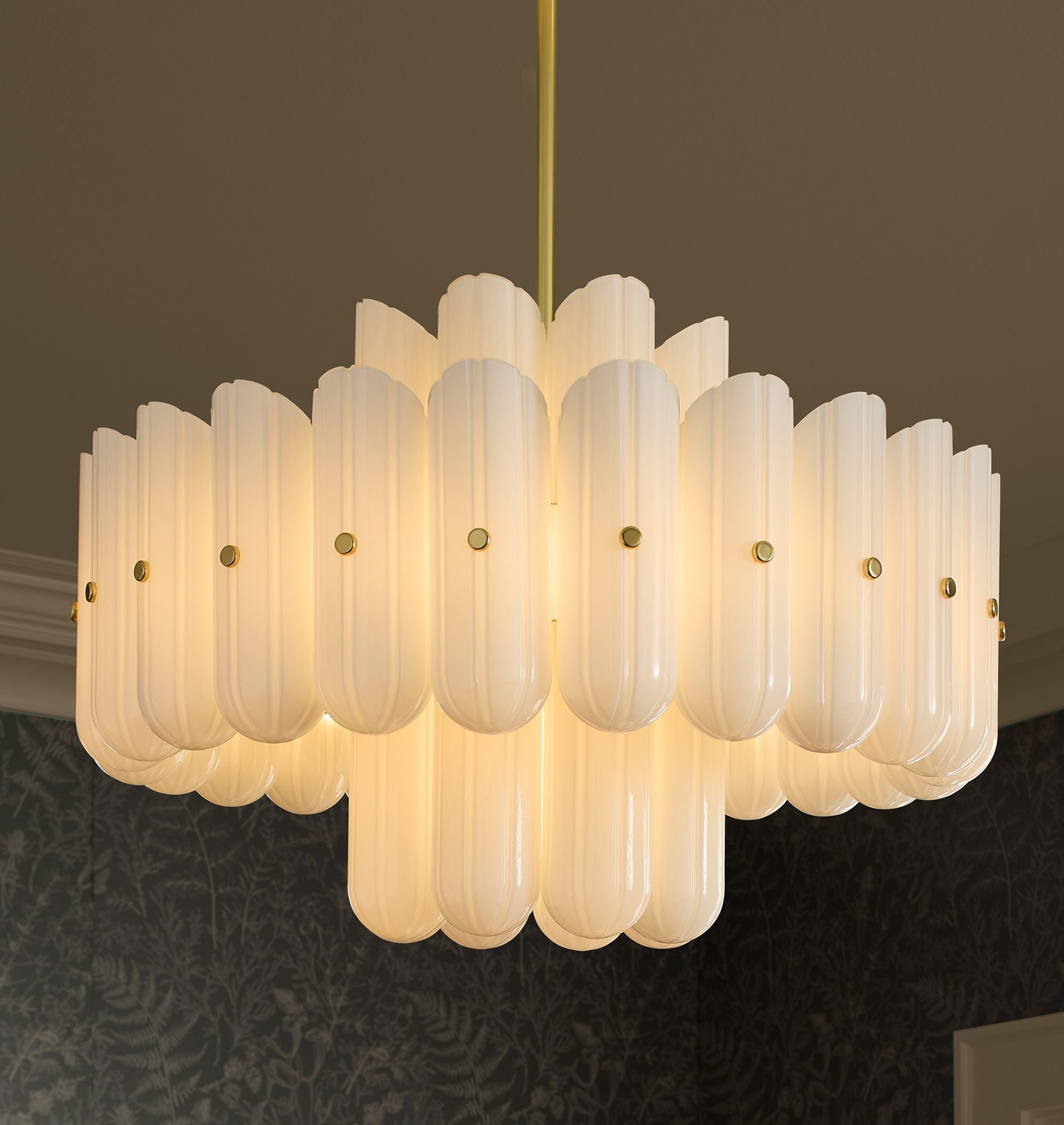 Lorna LED Double Tier Chandelier 25" 35" 46" - Aged Brass35"Joyfuzzy