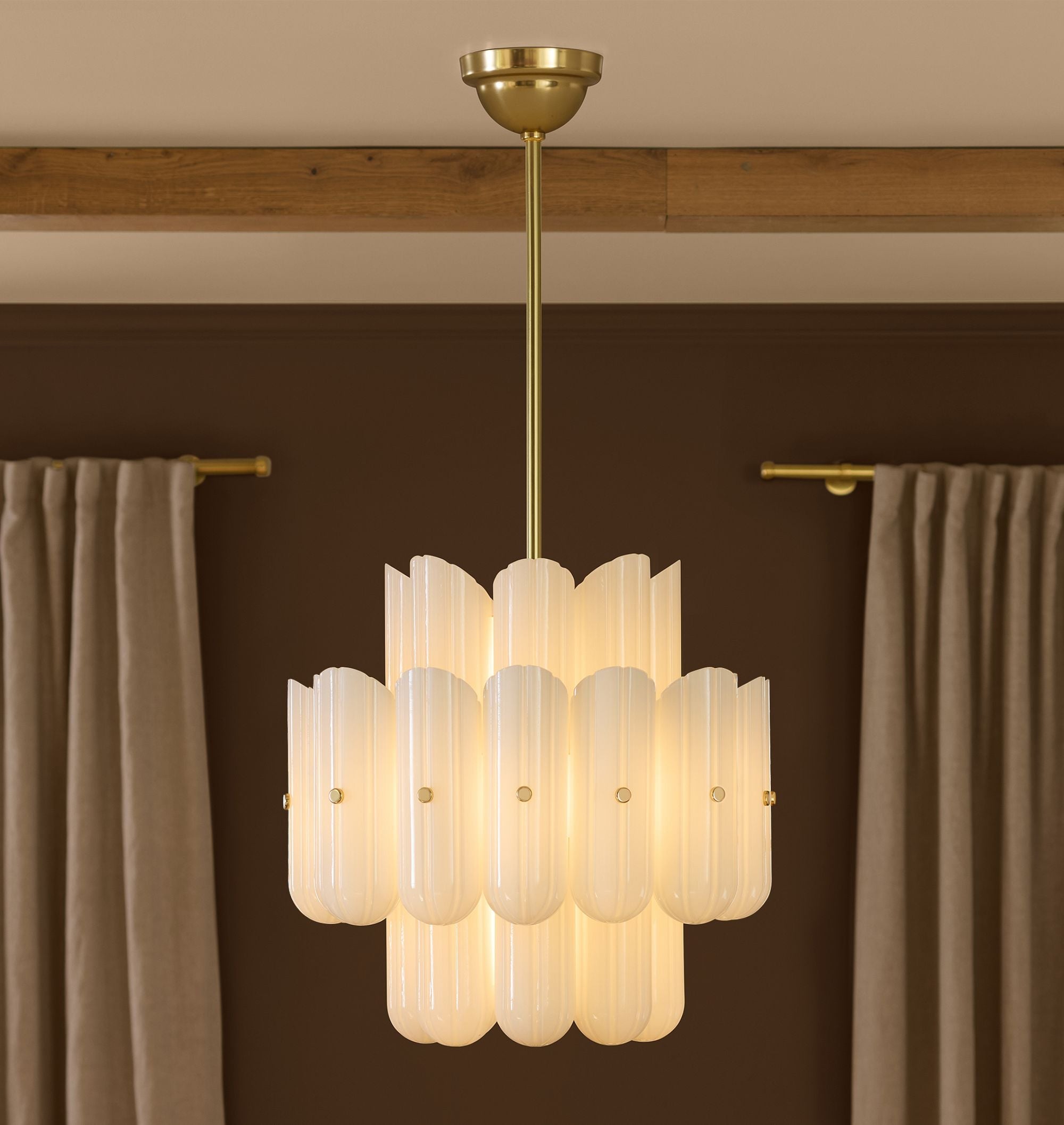 Lorna LED Double Tier Chandelier 25" 35" 46" - Aged Brass25"Joyfuzzy