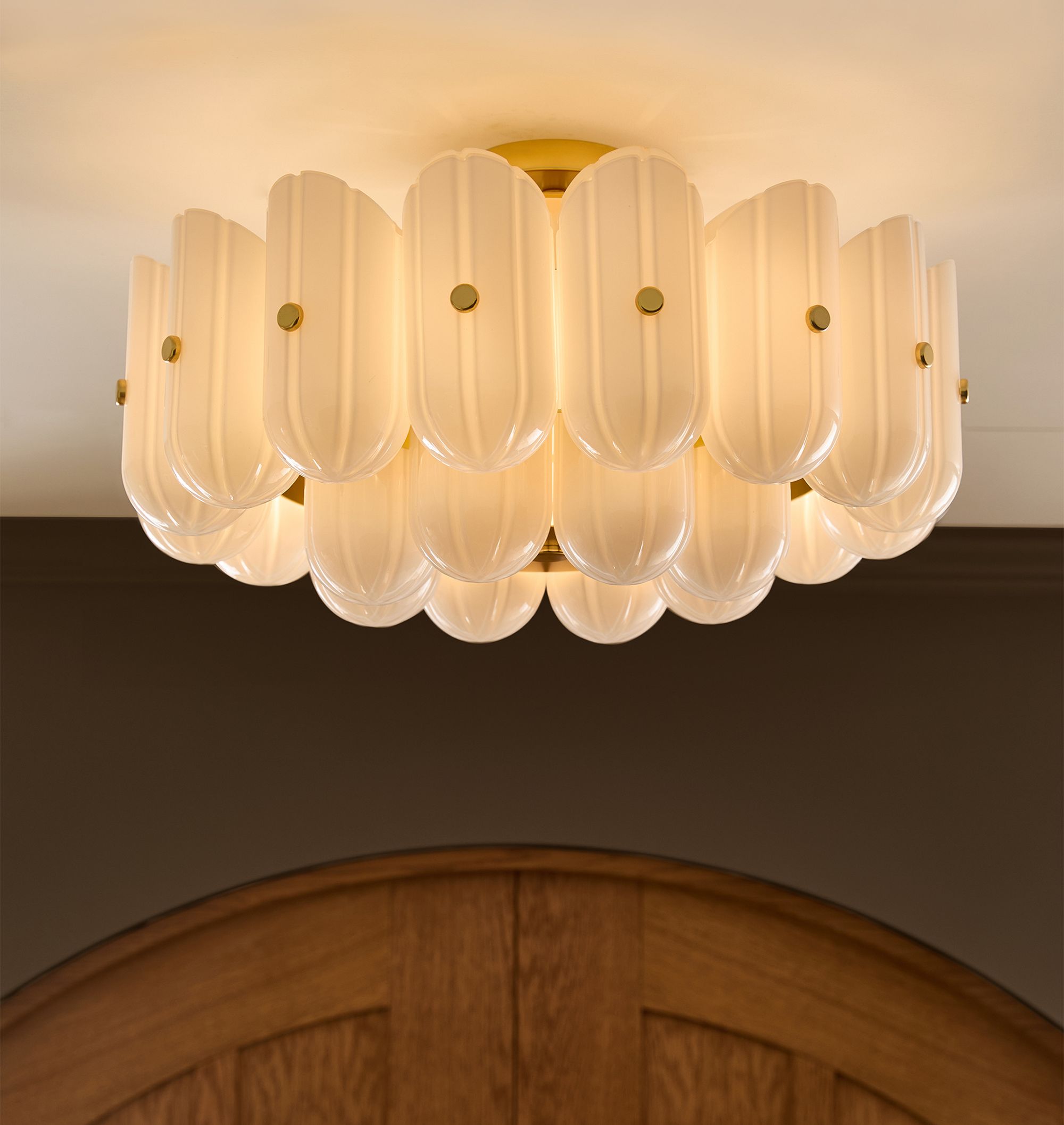 Lorna LED Double Tier Flush Mount 25" - BronzeJoyfuzzy
