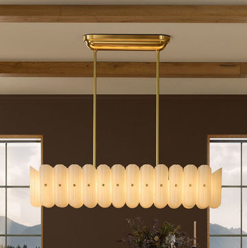 Lorna LED Linear Chandelier 55" - Aged BrassJoyfuzzy