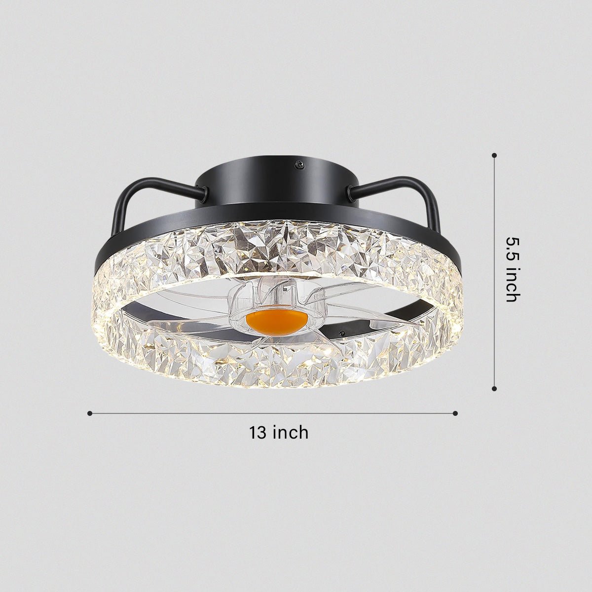 Low Profile Ceiling Fan Light with Remote 13" - Joyfuzzy