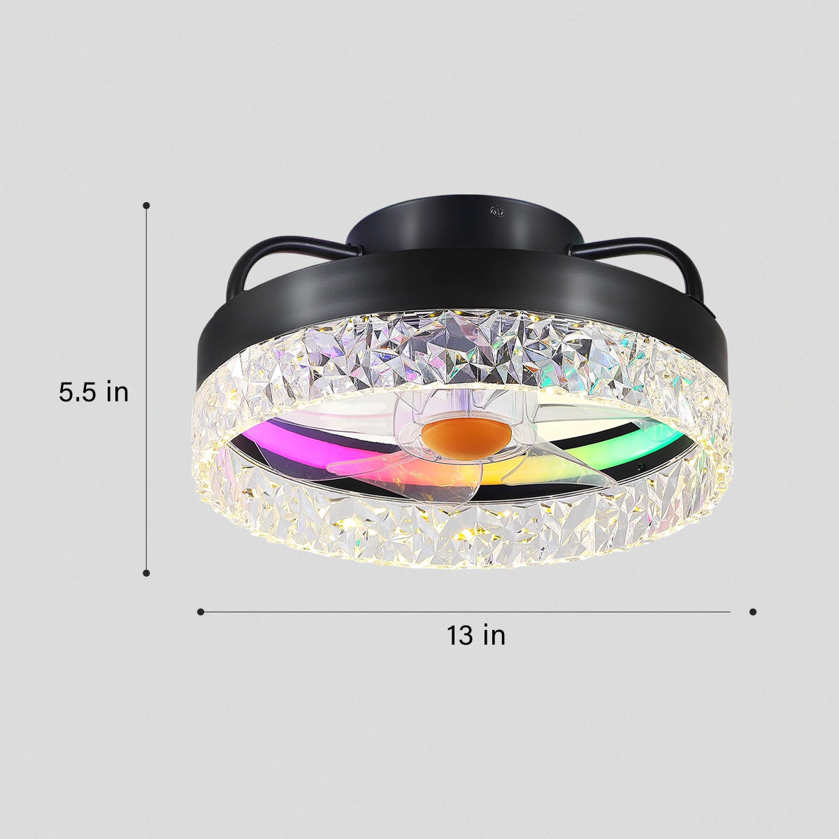 Low Profile Ceiling Fan Light with Remote 13"-Joyfuzzy
