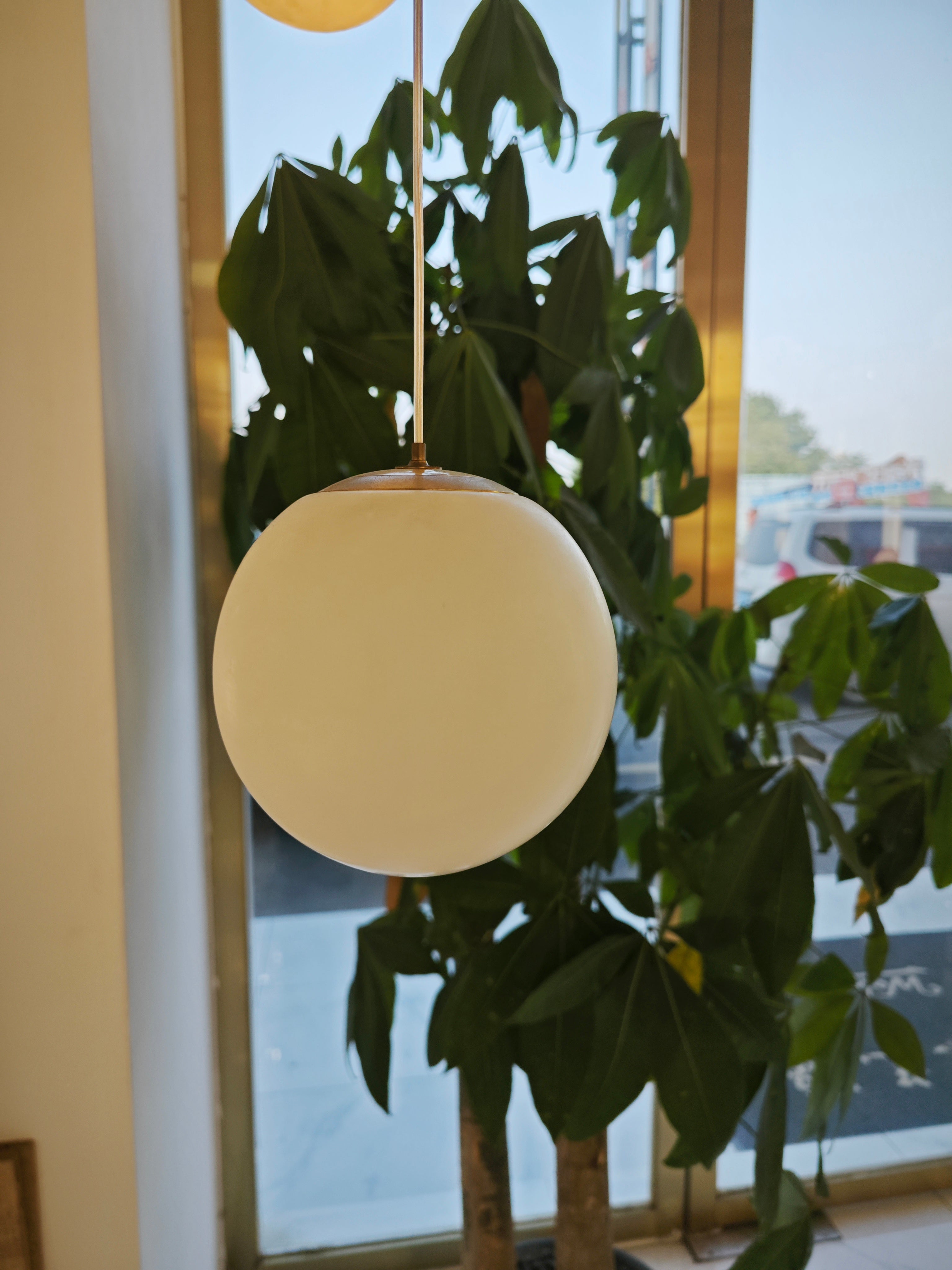 Luna Alabaster Sphere Staircase Chandelier, Multi Pendant Light