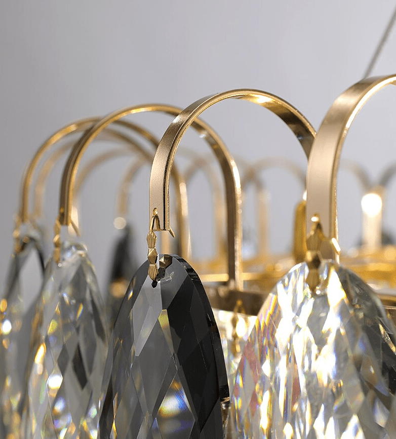 Luxurious K9 Crystal Chandelier Modern Ceiling Light Fixtures Set for Living Room/Dining Room - Round: D19.7"*H9"/6 Lights/11 kgSilverWarm LightJoyfuzzy
