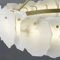 Luxury Alabaster Flakes Linear Chandelier Hanging Rod Light-