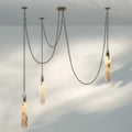 Luxury Alabaster Flint 3-Light LED Multi-Drop Pendant Light-Pendant for living room,Pendant for kitchen,Pendant for bathrooms,Pendant for bedrooms,Pendant for foyer,Pendant for stairways,Pendant for dining room-Joyfuzzy