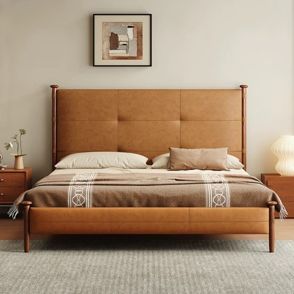 Mid-Century Ash Wood Bed Frame image 1