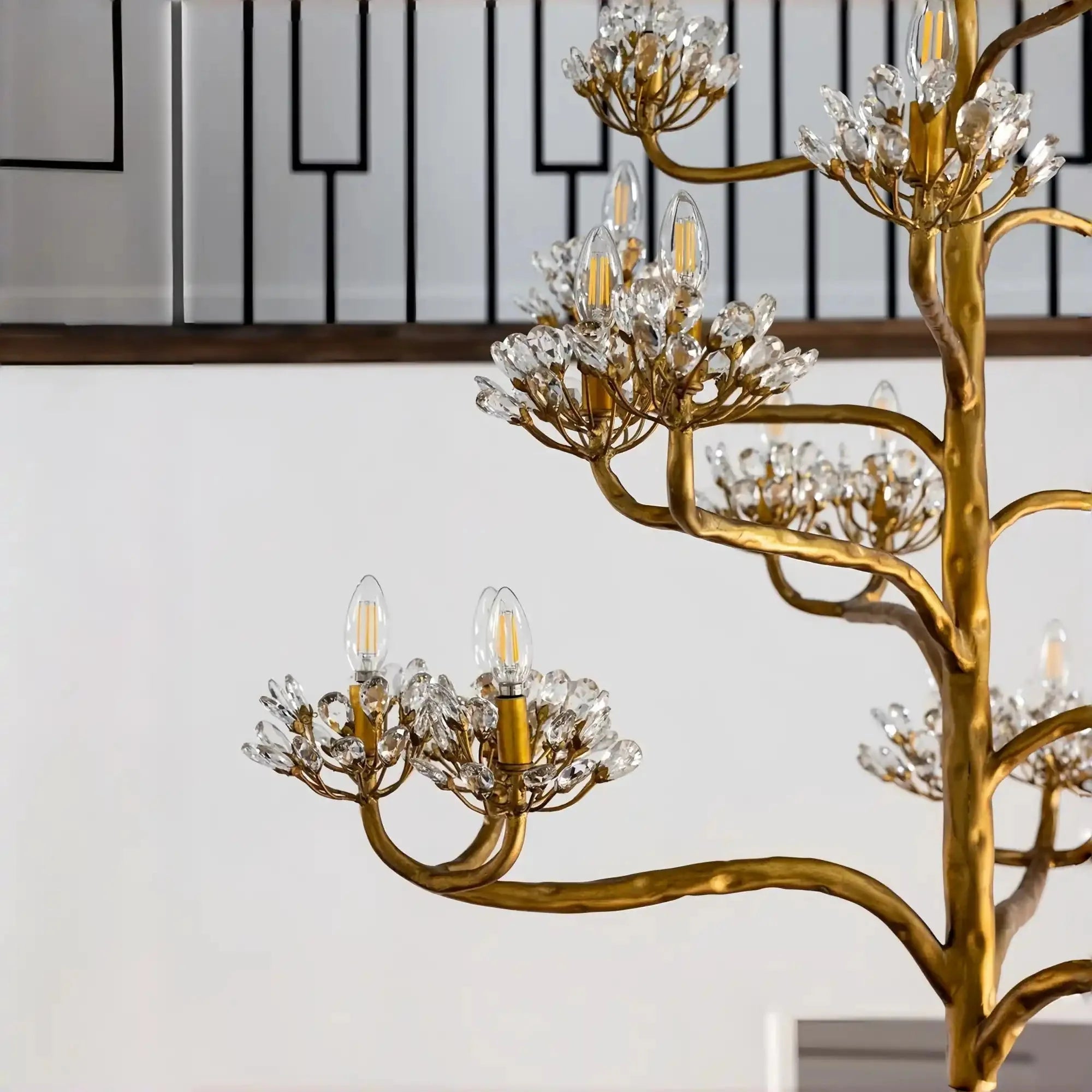 Luxury Branch Flower Chandelier in Gold for Living Room Staircase and Bedroom Lighting - 22 Lights/D42"*H43.5"Warm LighgtJoyfuzzy