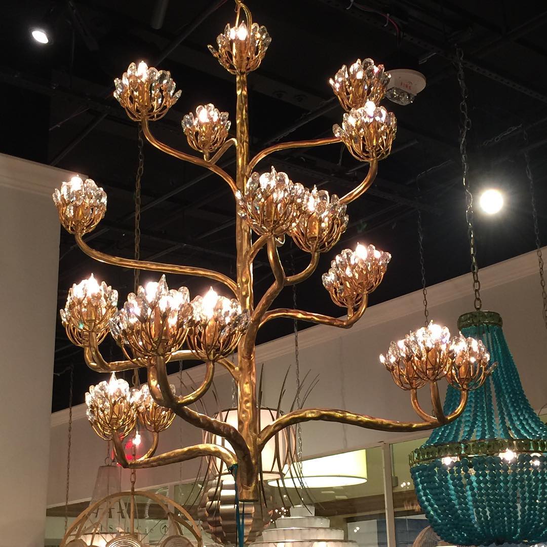Luxury Branch Flower Chandelier in Gold for Living Room Staircase and Bedroom Lighting - 22 Lights/D42"*H43.5"Warm LighgtJoyfuzzy