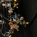 Luxury Branch Flower Crystal Chandelier for High Ceiling Staircase Foyer and Hallway Decor - D19.7
