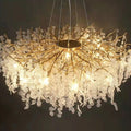 Luxury Branches Crystal Frosted Glass Chandelier Set for Living and Dining Room - Round: D31.5