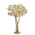 Luxury Creative White Ceramic Ginkgo Biloba Copper Branch Tree Floor Lamp for Living Room and Bedroom - D39.4