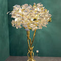 Luxury Creative White Ceramic Ginkgo Biloba Copper Branch Tree Floor Lamp for Living Room and Bedroom - D39.4