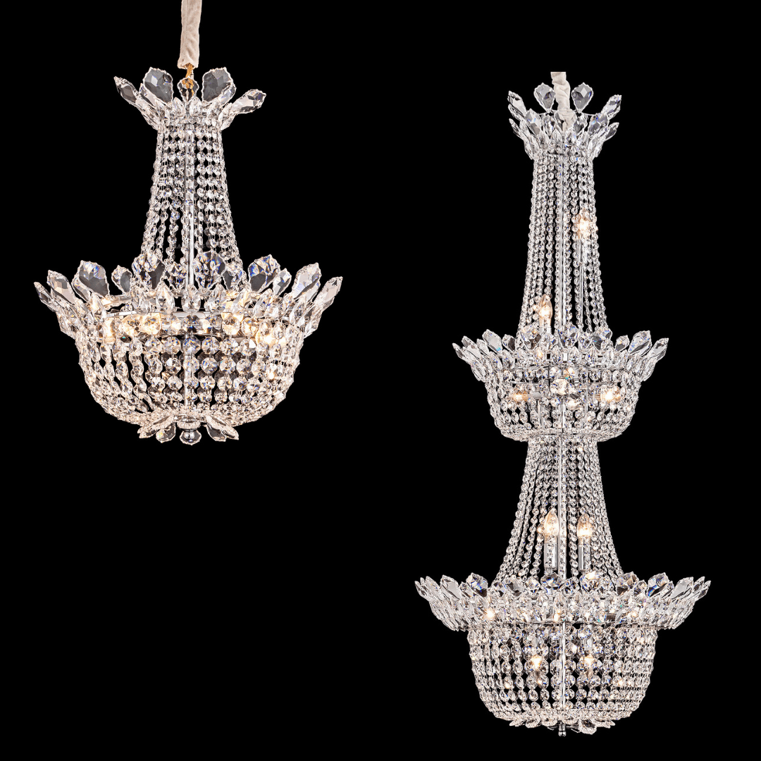 Luxury Empire Branch Crystal Chandelier Pendant Light for Entryway and Foyer - D31.5" *H35.3"Warm LightJoyfuzzy
