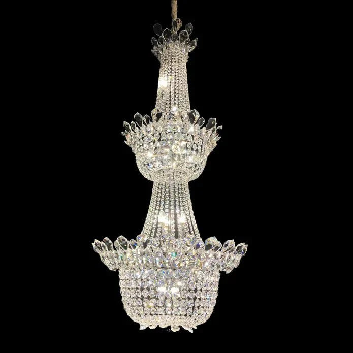 Luxury Empire Branch Crystal Chandelier Pendant Light for Entryway and Foyer - D27.60'' * H58.27'' / 18 LightsWarm LightJoyfuzzy