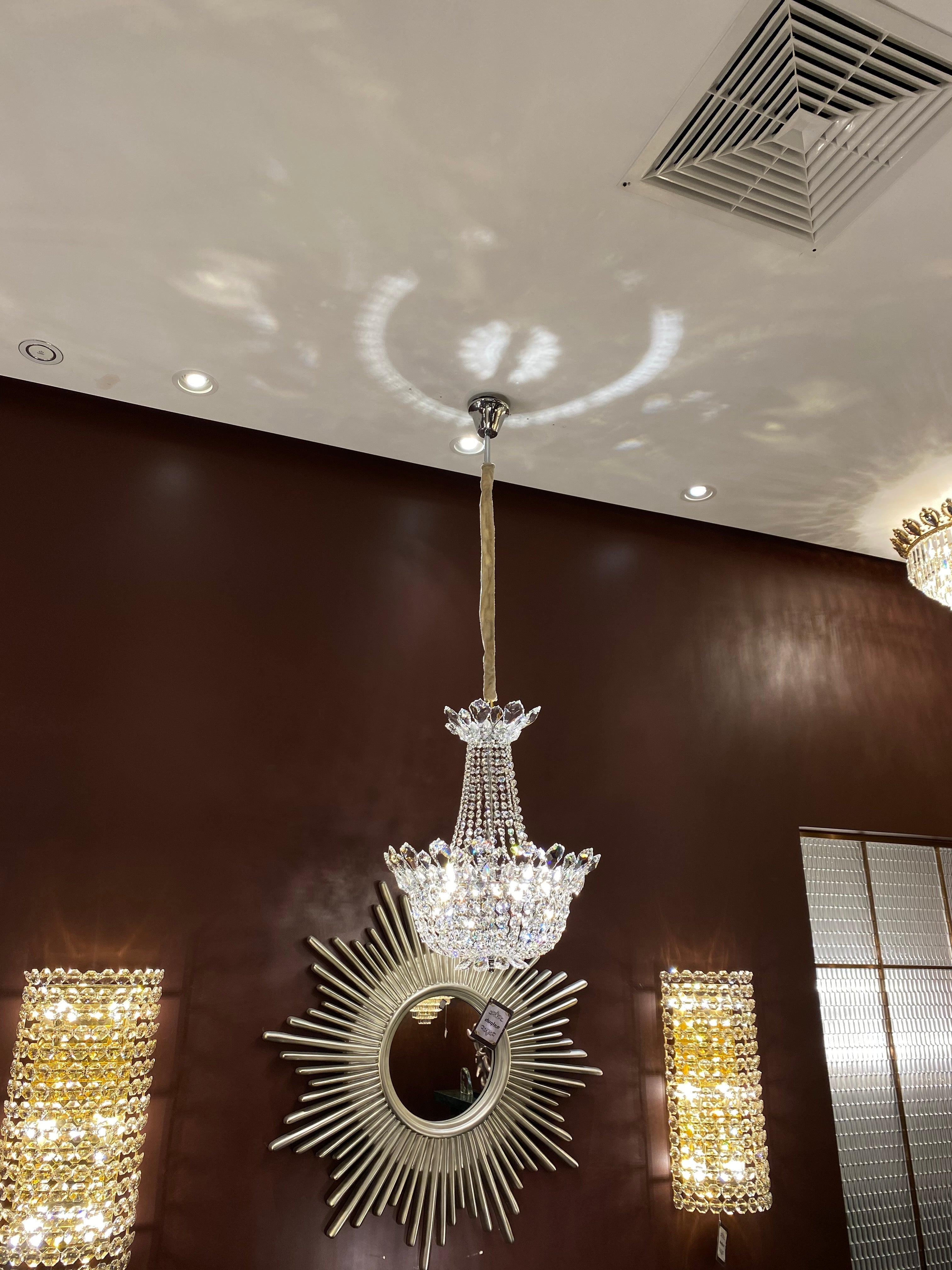 Luxury Empire Branch Crystal Chandelier Pendant Light for Entryway and Foyer - D23.6" *H26.4"Warm LightJoyfuzzy