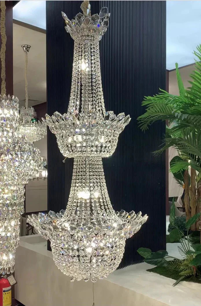 Luxury Empire Branch Crystal Chandelier Pendant Light for Entryway and Foyer - D19.7" *H23.6"Warm LightJoyfuzzy