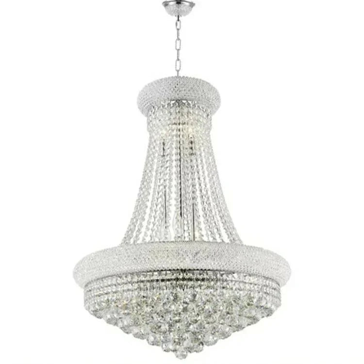 Luxury Empire Foyer K9 Crystal Chandelier Light Fixture In Gold/ Chrome Finish - Joyfuzzy