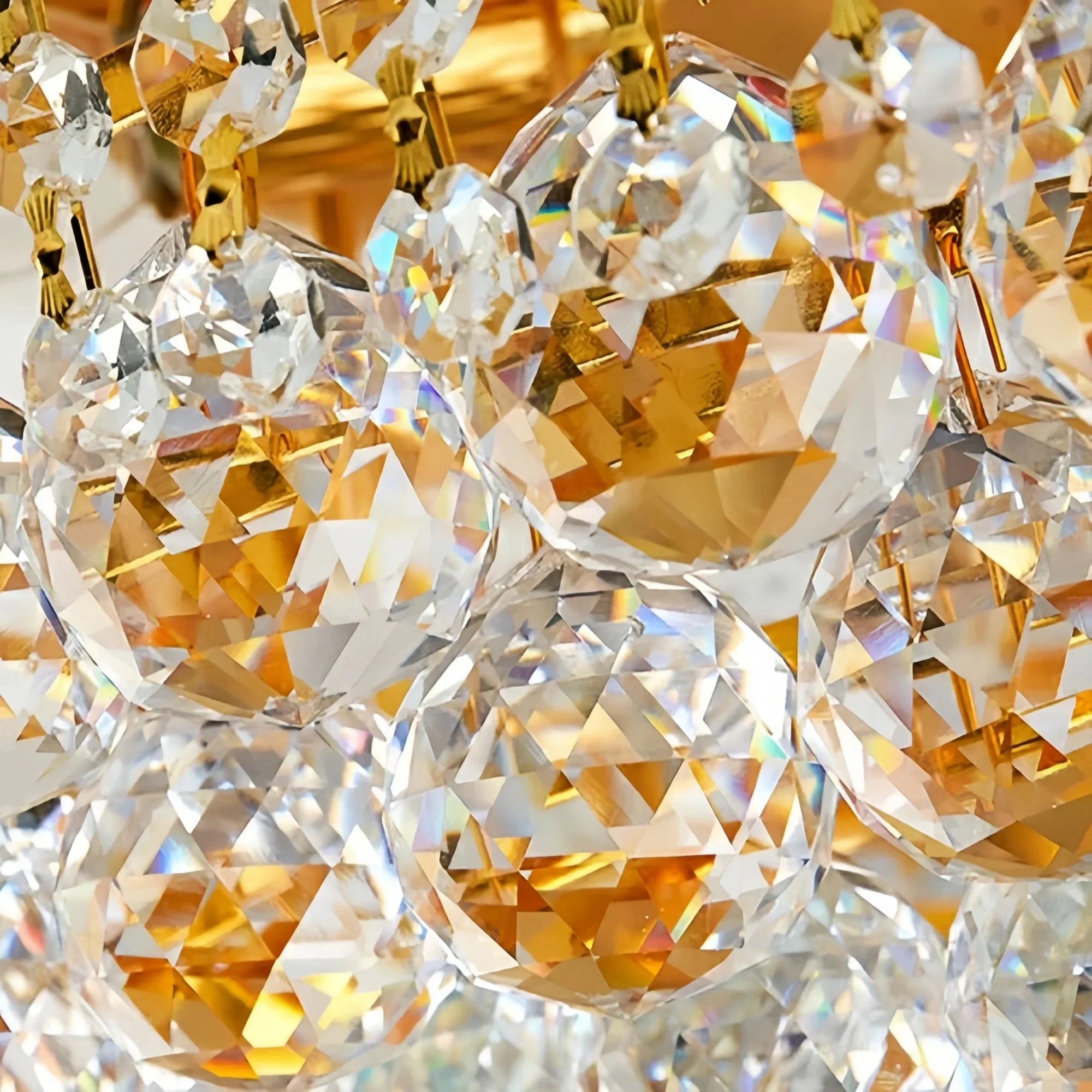 Luxury Empire Foyer K9 Crystal Chandelier Light Fixture In Gold/ Chrome Finish - Joyfuzzy