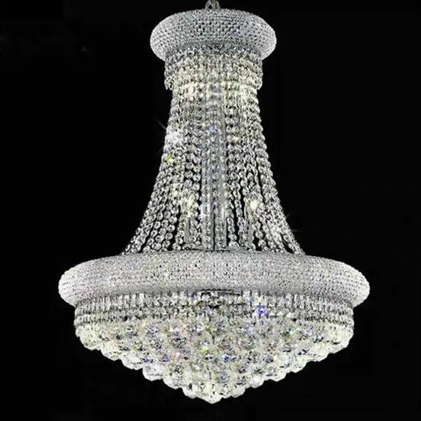 Luxury Empire Foyer K9 Crystal Chandelier Light Fixture In Gold/ Chrome Finish - Joyfuzzy