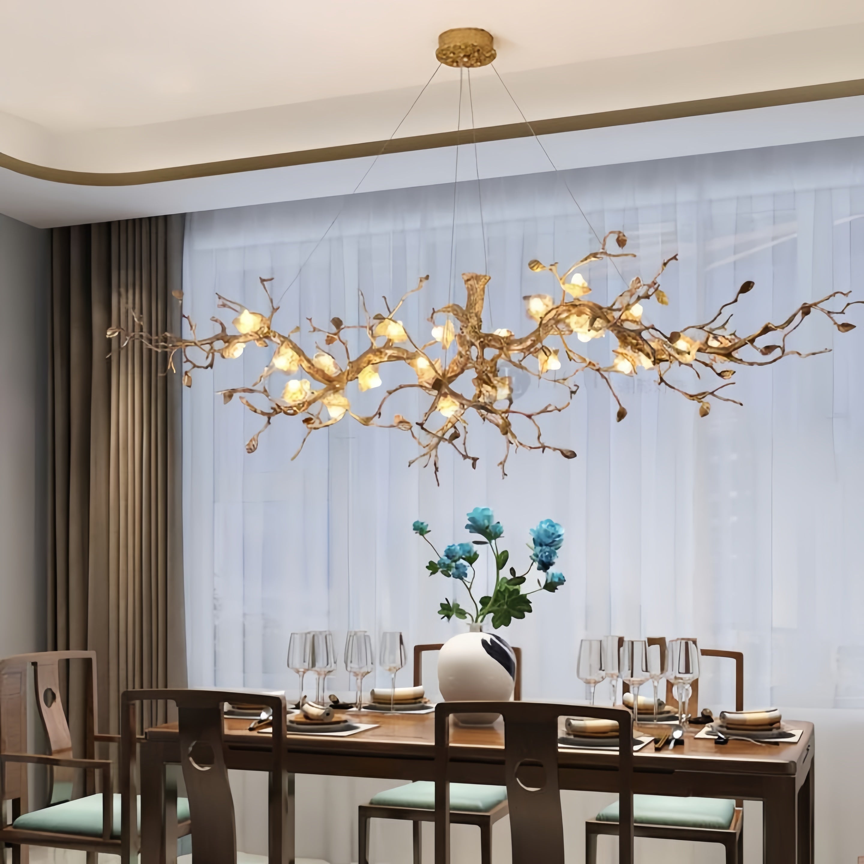 Luxury Flower Tree Branch Chandelier - L 39.4″(100cm) x W 25.6″(65cm) x H 22.8″(58cm)Joyfuzzy