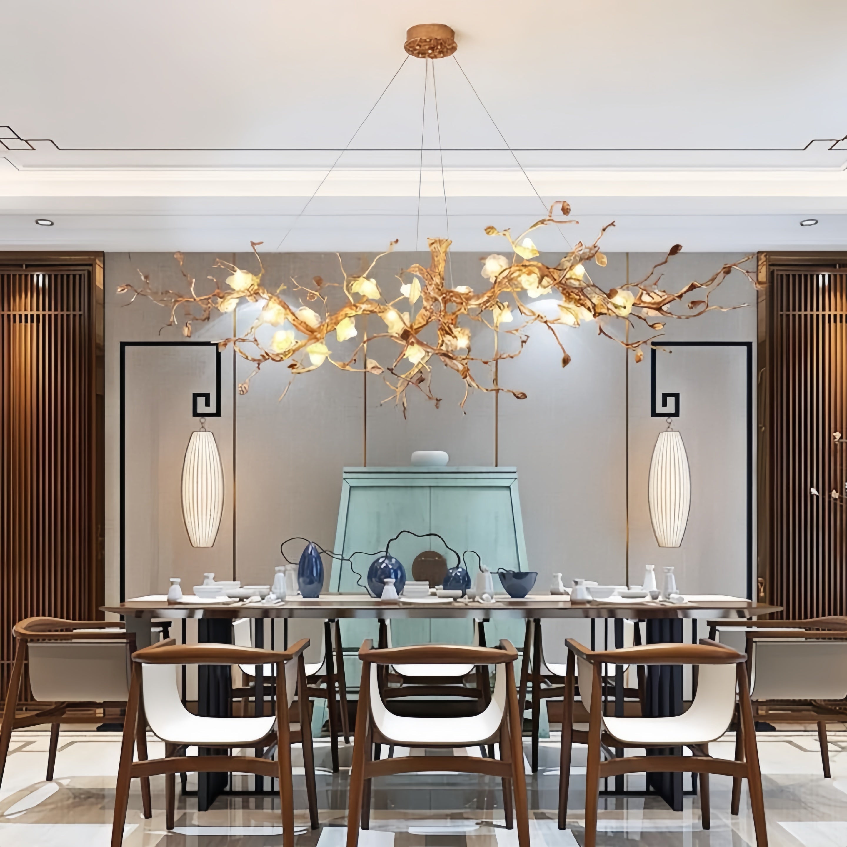 Luxury Flower Tree Branch Chandelier - L 39.4″(100cm) x W 25.6″(65cm) x H 22.8″(58cm)Joyfuzzy